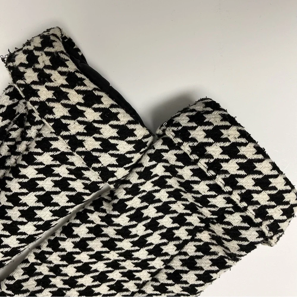JouJou Fashion Houndstooth mid-length Peacoat (Pea Coat) - Picture 10 of 12